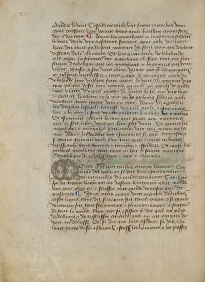 Historiated Initial M: Bust Portrait of a Man and a Woman by Master of the Geneva Boccaccio