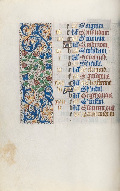 Book of Hours Use of Rouen: fol. 11v by Master of the Geneva Latini