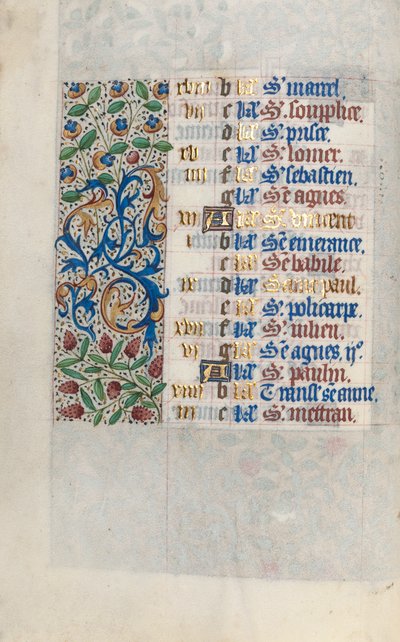 Book of Hours Use of Rouen: fol. 1v, c. 1470 by Master of the Geneva Latini