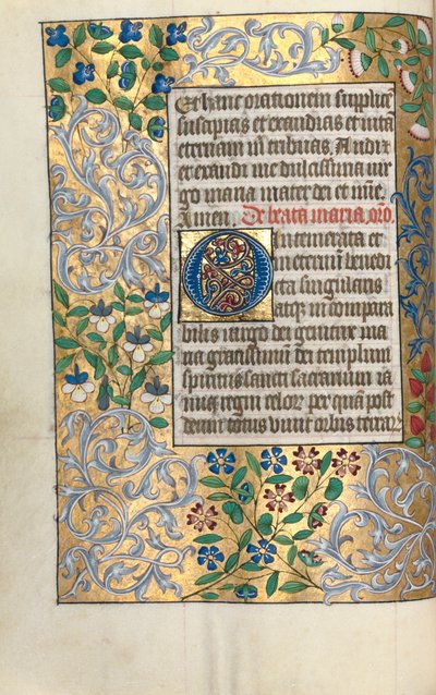 Book of Hours Use of Rouen: Large Initial O with Elaborate Border by Master of the Geneva Latini
