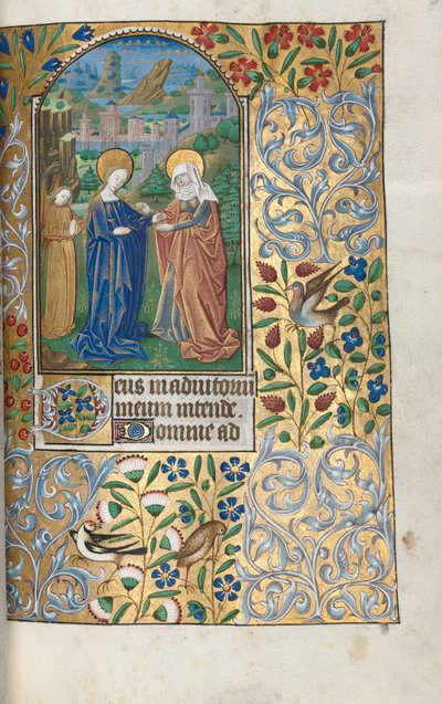 Book of Hours Use of Rouen: fol. 39r, The Visitation, c. 1470 by Master of the Geneva Latini