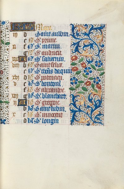 Book of Hours Use of Rouen: Fol. 3r, c. 1470 by Master of the Geneva Latini