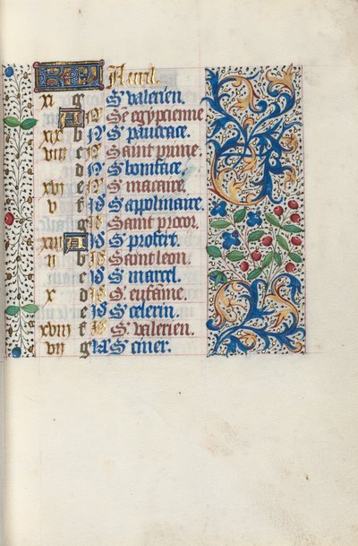 Book of Hours Use of Rouen: fol. 4r by Master of the Geneva Latini