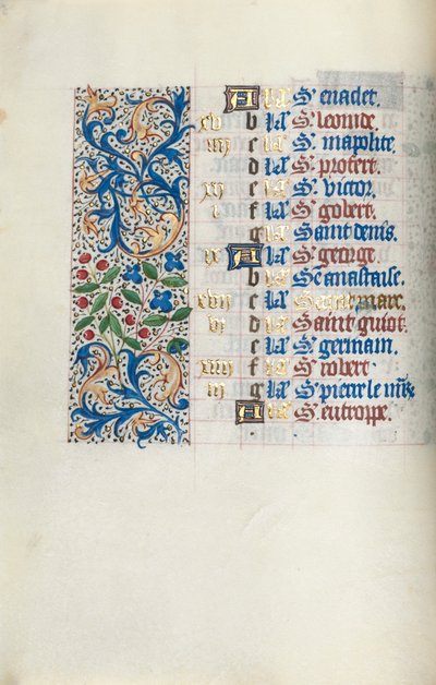 Book of Hours Use of Rouen: fol. 4v, c. 1470 by Master of the Geneva Latini