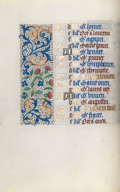 Book of Hours Use of Rouen: fol. 8v, c. 1470 by Master of the Geneva Latini