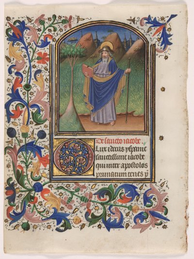 Leaf from a Book of Hours: Saint James the Greater, c. 1440-1450 by Master of the Gold Scrolls