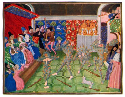 Masquerade at the French court, 1393, 1470-1475 by Master of the Harley Froissart