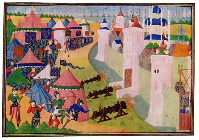 The Assault on the Strong Town of Afrique, 15th Century by Master of the Harley Froissart