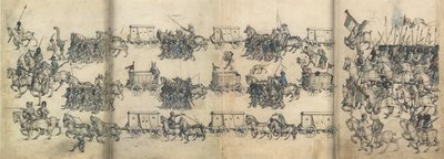 Army train From the Medieval Housebook of Wolfegg Castle by Master of the Housebook of Wolfegg