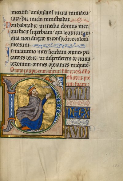 Initial D: David in Prayer by Master of the Ingeborg Psalter