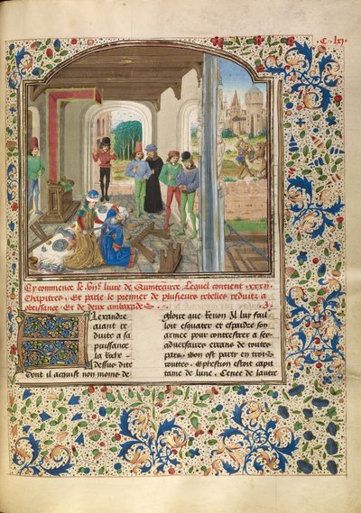 Alexander Fights with a Lion and Kills Clitus by Master of the Jardin de vertueuse consolation