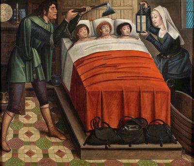The Evil Butcher, from the Altarpiece of St. Nicholas, c.1486-93 by Master of The Legend of St. Lucy