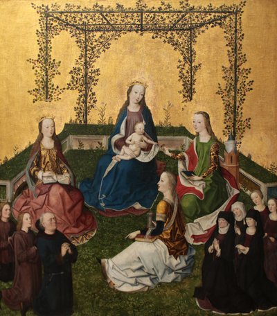 Madonna with Child in Rose Arbor (ca 1470) by Master of the Life of Virgin Mary