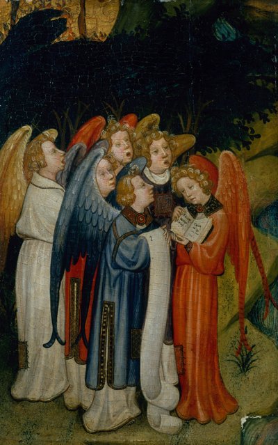 A Choir of Angels, fragment, probably of the Nativity by Master of the Lindau Lamentation