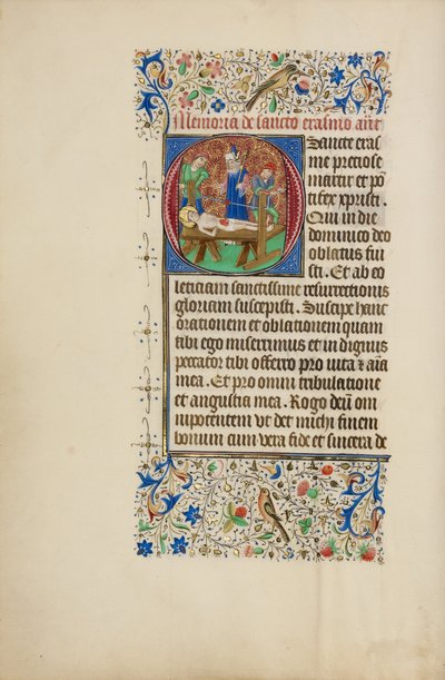 Initial O: The Martyrdom of Saint Erasmus by Master of the Llangattock Hours