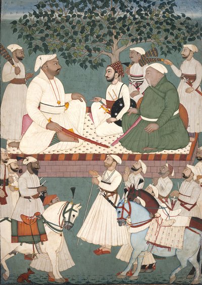 Maharaja Sidh Sen Receiving an Embassy, ca. 1700-10 by Master of the Mandi atelier