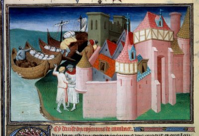 Unloading of Balls in the City of Khambhat, India (The Book of Wonders) by Master of the Mazarine
