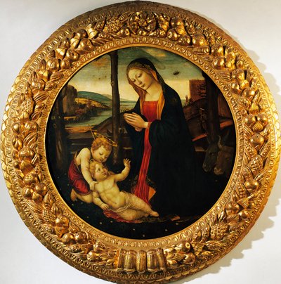 Madonna and Child with the infant Saint John the Baptist, attributed to the Master of Tondo Miller by Master of the Miller Tondo (attr. to)