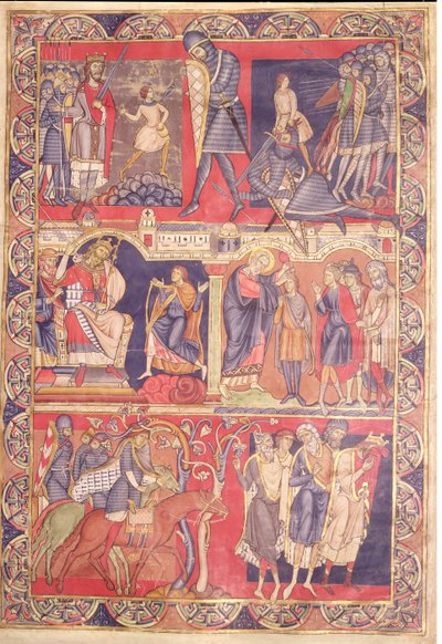 Scenes from the lives of Samuel, Saul, and David, from the Winchester Bible by Master of the Morgan Leaf
