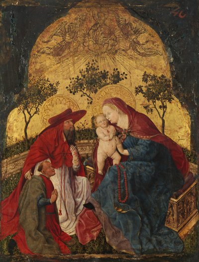 Virgin and Child with a Donor Presented by Saint Jerome by Master of the Munich Bavarian Panels