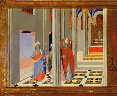 St. Ambrose refuses Roman Emperor Theodosius I the Great admission to the Church in Milan (detail) by Master of the Osservanza