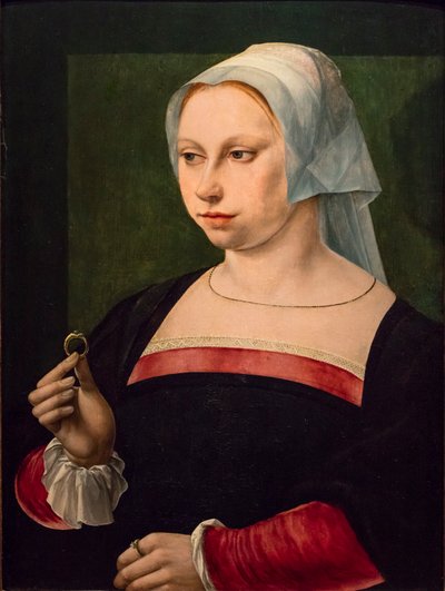 Portrait of a Young Woman with a Ring by Master of the Parrot