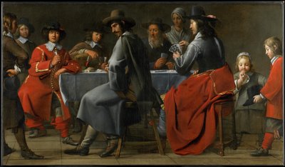 Gathering of Gamblers with Hurdy-Gurdy Player by Master of the Processions