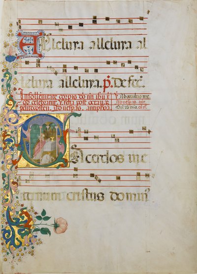 Manuscript Leaf with the Celebration of a Mass in an Initial S by Master of the Riccardiana Lactantius