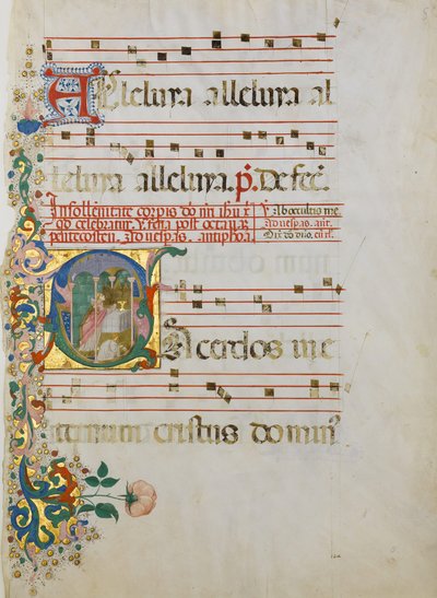 Manuscript Leaf with the Celebration of a Mass in an Initial S by Master of the Riccardiana Lactantius