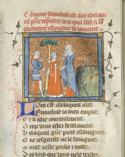 Miniature from a manuscript of the Roman de la Rose, ca. 1365 by Master of the Rose novels