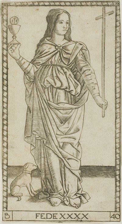 Faith, plate 40 from Genii and Virtues by Master of the S Series Tarocchi