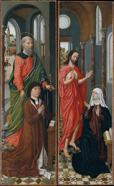 Saint Paul with Paolo Pagagnotti, Christ Appearing to His Mother, late 1480s by Master of the Saint Ursula Legend