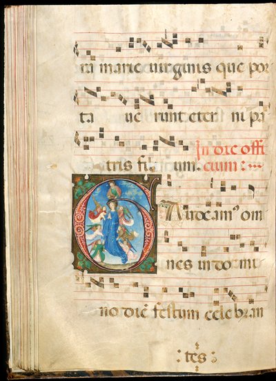 Assumption of the Virgin, f.72v from a Gradual, Late 15th Century by Master of the Saluces Hours (attr. to)