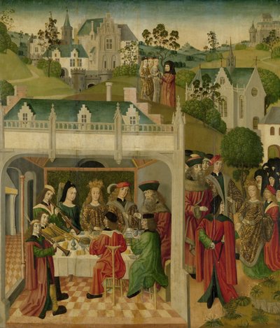 Wedding Feast of Saint Elizabeth of Hungary and Louis of Thuringia in the Wartburg by Master of the St.Elizabeth panels