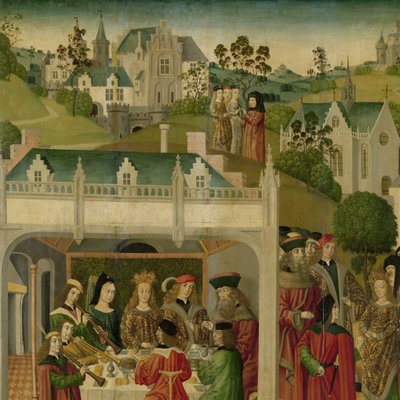 Wedding Feast of Saint Elizabeth of Hungary and Louis of Thuringia in the Wartburg by Master of the St Elizabeth Panels