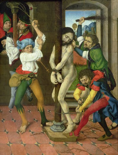 The Flagellation of Christ, side panel of the Altarpiece of the Passion by Master of the Strache Altar