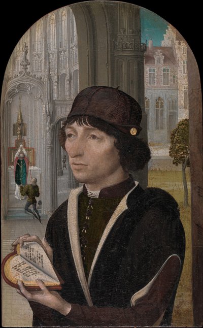 Young Man Holding a Book by Master of the View of Sainte