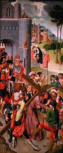 Christ carrying the cross, side panel from a triptych, c.1490s by Master of the Virgo Inter Virgines