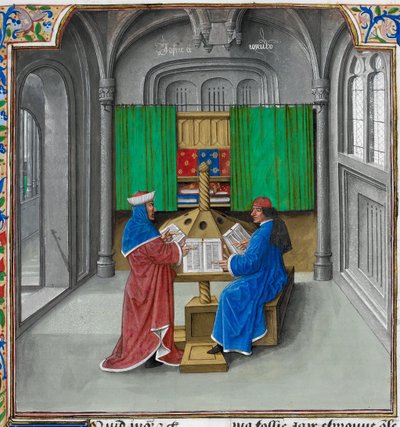 Boccaccio and Petrarch From: De casibus virorum illustrium by Giovanni Boccaccio by Master of the White inscriptions