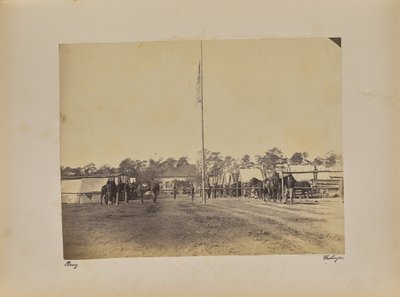 Fort Brady 1st Connecticut Artillery. Building Winter Quarters by Mathew B. Brady