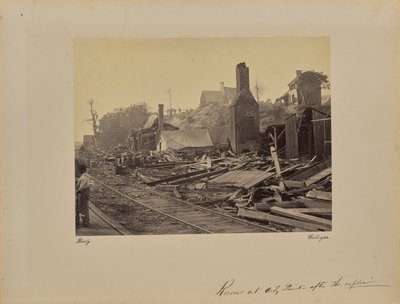 Ruins at City Point - After the Explosion by Mathew B. Brady