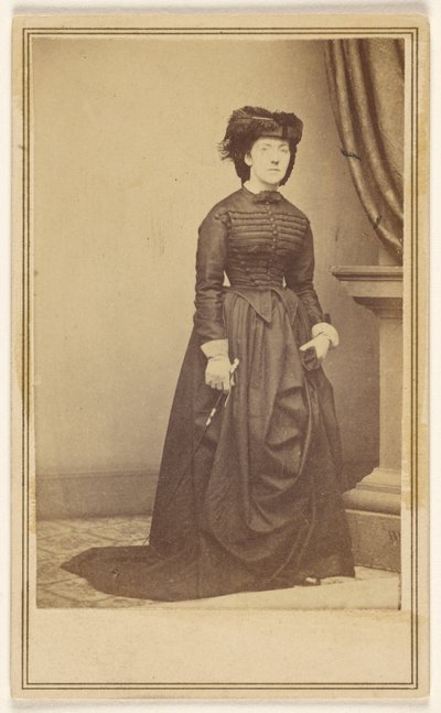Unidentified Woman Wearing a Hat and Long Dark Dress by Mathew B. Brady