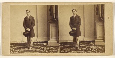 Unidentified Young Man Holding a Top Hat & Walking Stick, Standing by Mathew B. Brady
