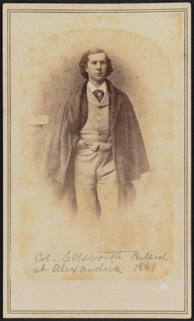 Carte-de-visite portrait of Col. Elmer Ephraim Ellsworth, 1861 by Mathew Brady
