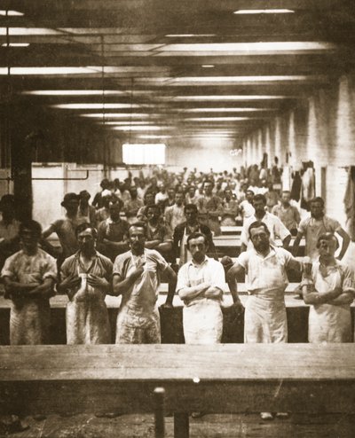 Cooks in a large camp mess hall during the American Civil War by Mathew B. Brady