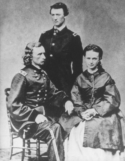 General George A. Custer (1839-76) with his wife, Elizabeth, and his brother, Tom by Mathew Brady