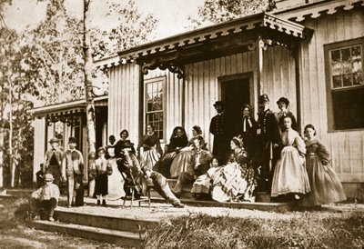 General Heintzelman Entertaining Friends at the Convalescent Camp, Alexandria, 1861-65 by Mathew B. Brady