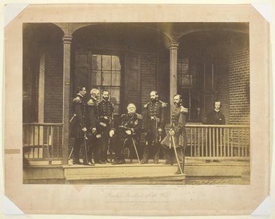 Lieutenant General Scott, General-in-Chief, U.S. Army and Staff, 1861 by Mathew Brady