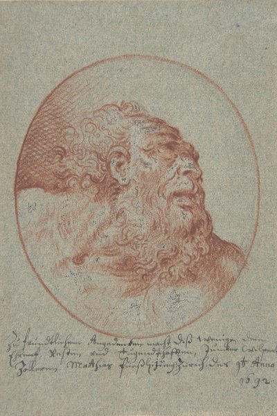 Head of a Bearded Man Looking Right by Mathias Fussli