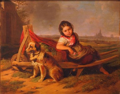 Girl with Dog in Front of Vienna by Mathias Ranftl
